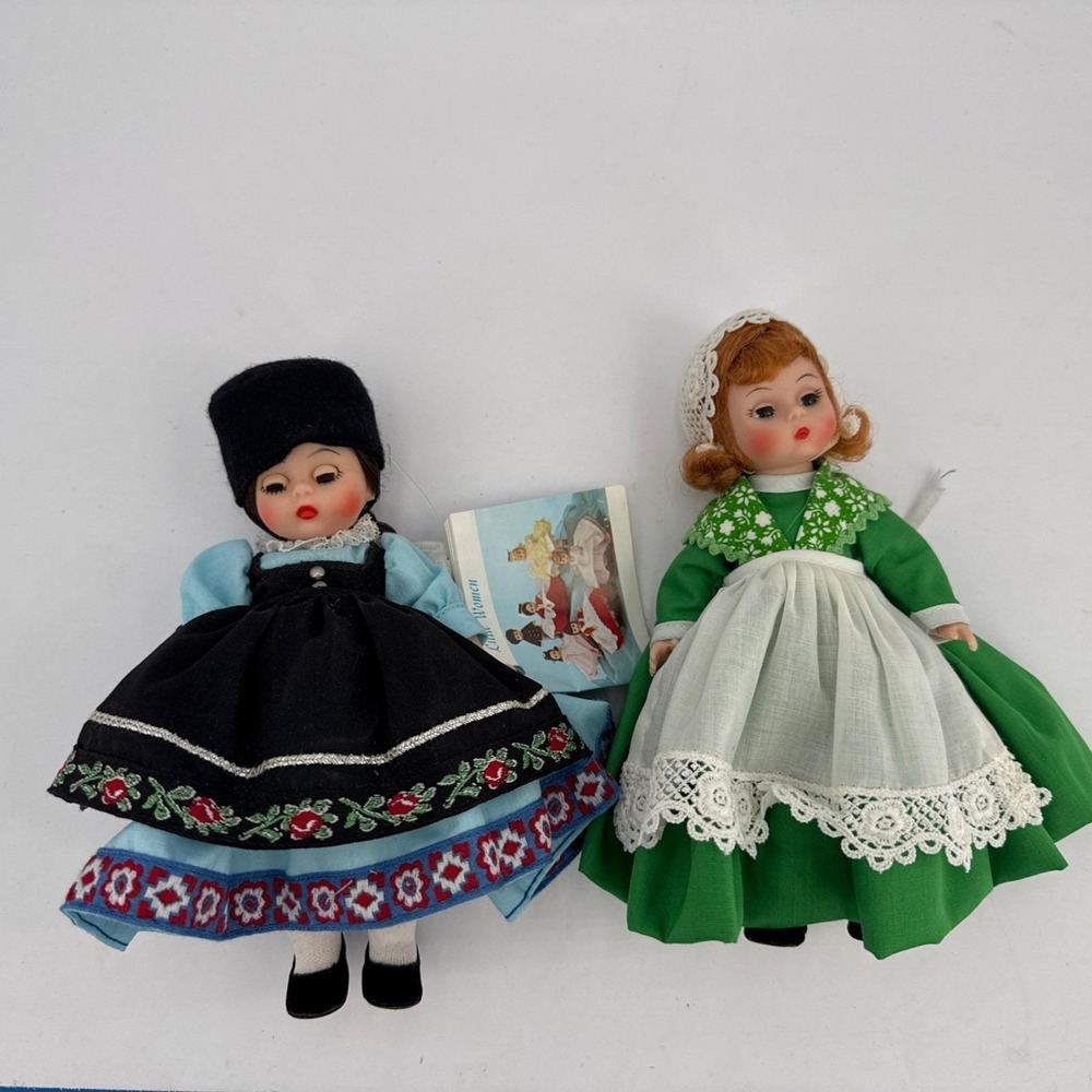 Vintage Lot Of 2 Madame‎ Alexander Dolls 8" Romania & Ireland